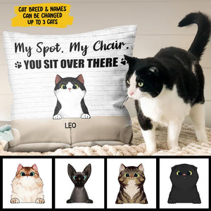 You Sit Over There - Funny Personalized Cat Pillow (Insert Included).