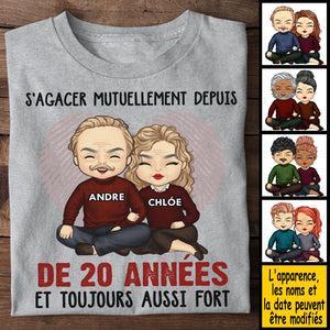 S'ennuyer Mutuellement Pendant De Nombreuses Années Et Toujours Aussi Fort - Anniversary Gifts, Gift For Couples, Husband Wife - Personalized Unisex T-shirt French.