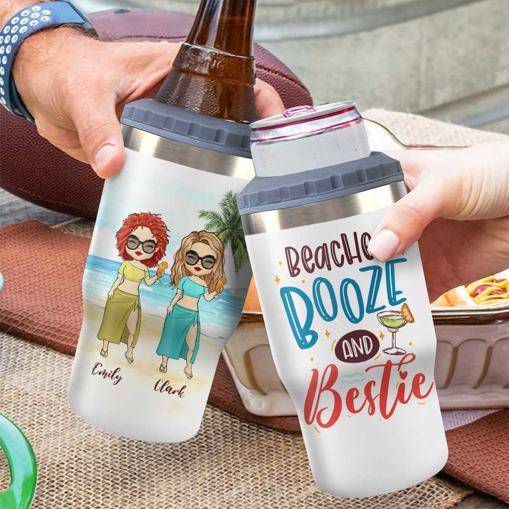 Boats Booze & Besties Can Coolers