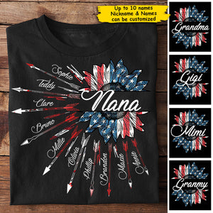 Arrow American Nana- Gift For 4th Of July - Personalized Unisex T-Shirt.