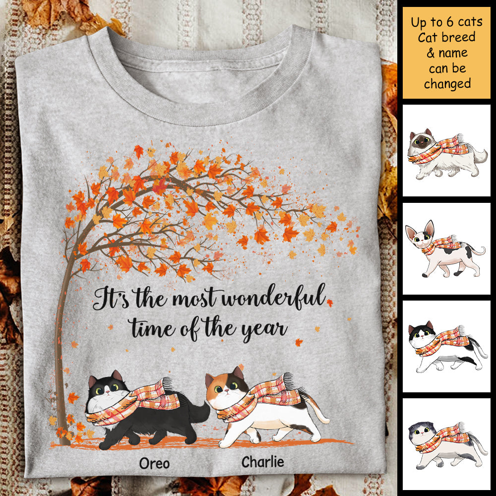 It's The Most Wonderful Time Of The Year - Gift For Cat Lovers - Personalized Unisex T-Shirt.