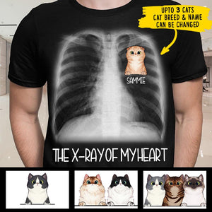 Cat - X-ray Of My Heart - Funny Personalized Cat T-shirt.