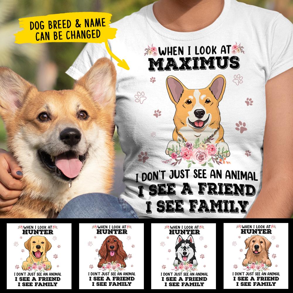 My Dog Is Family - Personalized Custom Unisex T-shirt.