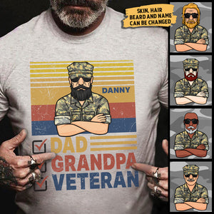 Dad, Grandpa, Veteran - Gift For 4th Of July - Personalized Unisex T-Shirt.