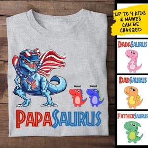 Gift for Dad - Dinosaur Dad - Personalized Custom Unisex T-shirt.