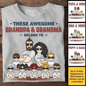 Awesome Grandpa & Grandma - Personalized Unisex T-shirt, Hoodie - Gift For Couples, Husband Wife