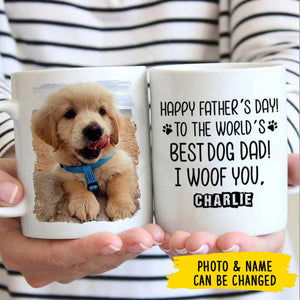 Happy Father's day To The World's Best Dog/Cat Dad - Gift for Dad, Funny Personalized Cat Mug.