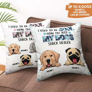 Now I'm Just My Dogs Snack Dealer- Personalized Pillow.