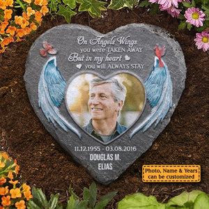 In My Heart You Will Always Stay - Personalized Memorial Stone, Human Grave Marker - Upload Image, Memorial Gift, Sympathy Gift