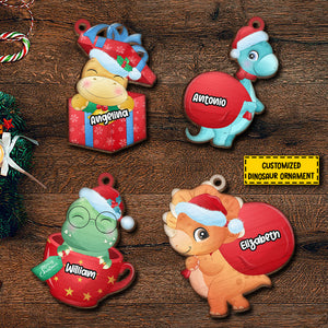 Happy A Roarrrsome Christmas - Personalized Shaped Ornament.