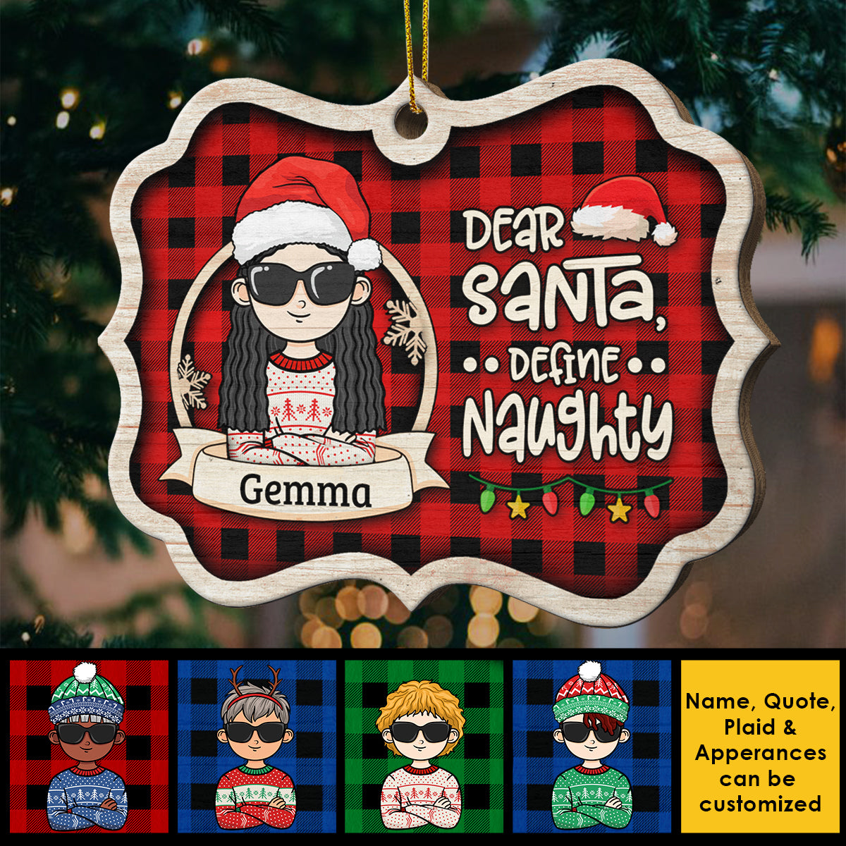 Dear Santa, Define Good - Personalized Shaped Ornament.