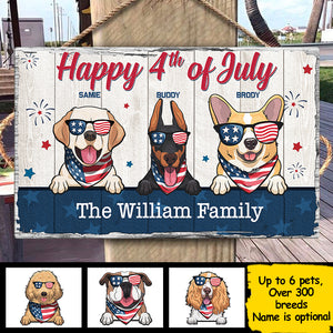 Happy 4th of July - 4th Of July Funny Personalized Pet Rectangle Sign.