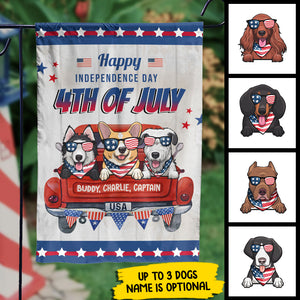 Happy Independence Day - 4th Of July Decoration - Personalized Dog Flag.