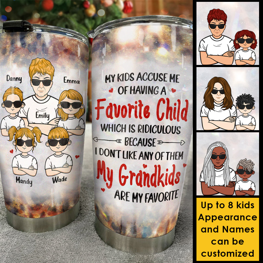 Grandma Tumbler With Grandkids Names