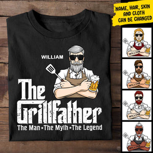 The Grillfather - Gift For Dad - Personalized Unisex T-Shirt.