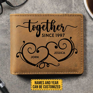 Together Since - Personalized Bifold Wallet - Gift For Couples, Husband Wife