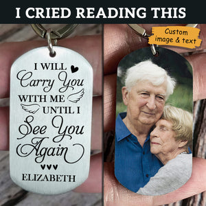 My Soul Knows You Are At Peace - Upload Family Photo - Personalized Keychain.