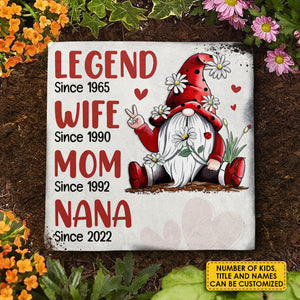 Légende depuis, épouse depuis, maman depuis, grand-mère depuis - Pierre de jardin personnalisée - Cadeau pour grand-mère, grands-parents