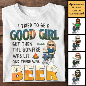 Tried To Be A Good Girl - Personalized Unisex T-shirt, Hoodie - Gift For Bestie, Gift For Camping Lovers