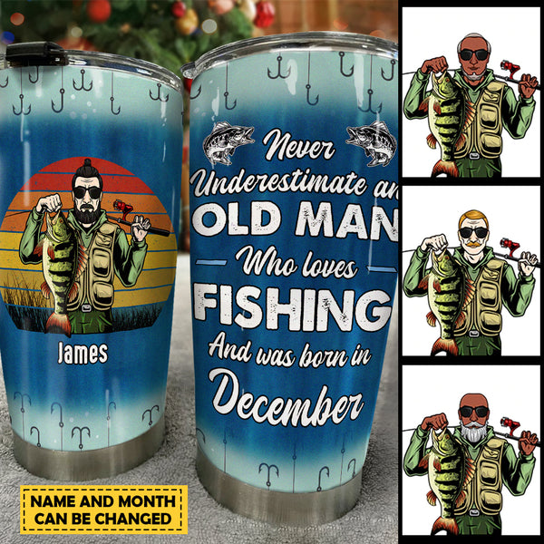 An Old Man Who Loves Fishing - Personalized Can Cooler - Gift For Fish -  Pawfect House