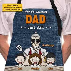 World's Greatest Dad - Personalized Apron - Gift For Dad, Grandpa