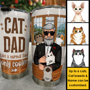Cat Dad Only Cooler - Personalized Tumbler - Gift For Dad