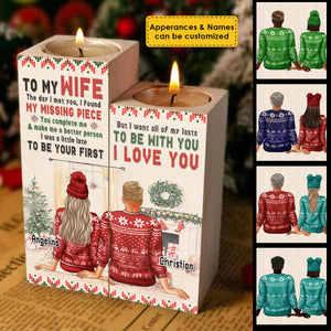 I Want All Of My Lasts To Be With You - Gift For Couples, Personalized Candle Holder.