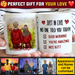 Good Morning You Are Amazing - Gift For Couples, Personalized Mug.