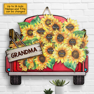 Grandma Gift Ideas, Sunflower Gifts for Women, Grandma Birthday Gifts, Mothers Day Gifts, Nana Gifts, Gifts for Grandmom, Sunflower Room Decor, House Warming Gifts Personalized Door Sign