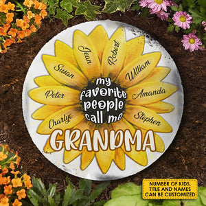Mes personnes préférées m'appellent - Pierre de jardin personnalisée - Cadeau pour grand-mère, grands-parents