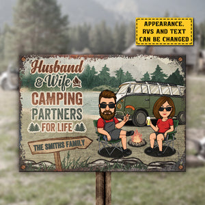 Baby, Let's Go Camping - Personalized Metal Sign - Gift For Couples, Gift For Camping Lovers