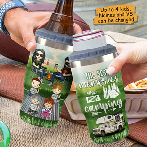 The Best Memories Are Made Camping - Personalized Can Cooler - Gift For Couples, Gift For Camping Lovers