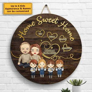 Our Home Is The Best Place - Personalized Shaped Wood Sign - Gift For Couples, Husband Wife