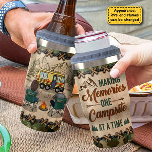 Camping Partners For Life - Personalized Can Cooler - Gift For Couples, Gift For Camping Lovers