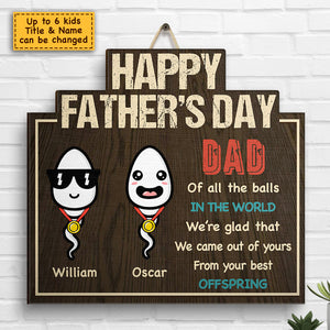 Dad's Best Offspring - Personalized Shaped Wood Sign - Gift For Dad, Gift For Father's Day