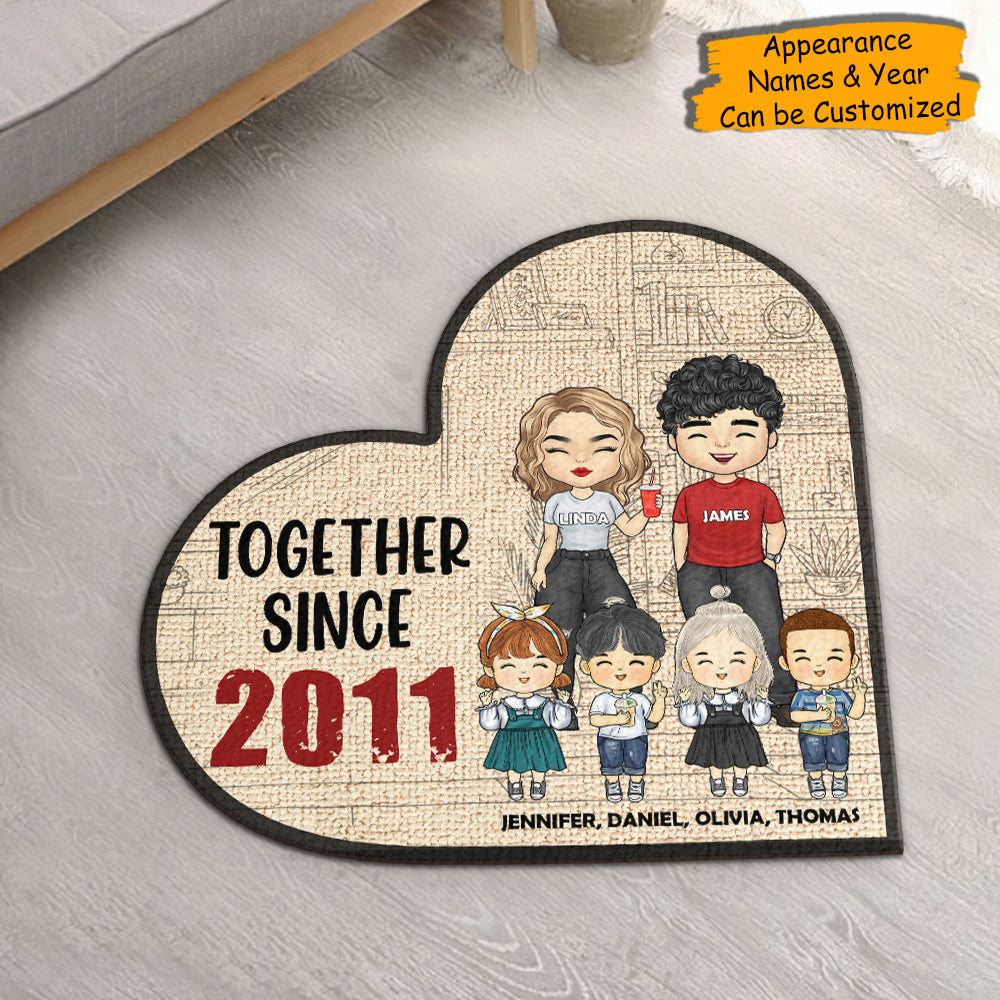 Together Forever - Personalized Shaped Decorative Mat - Gift For Couples, Husband Wife
