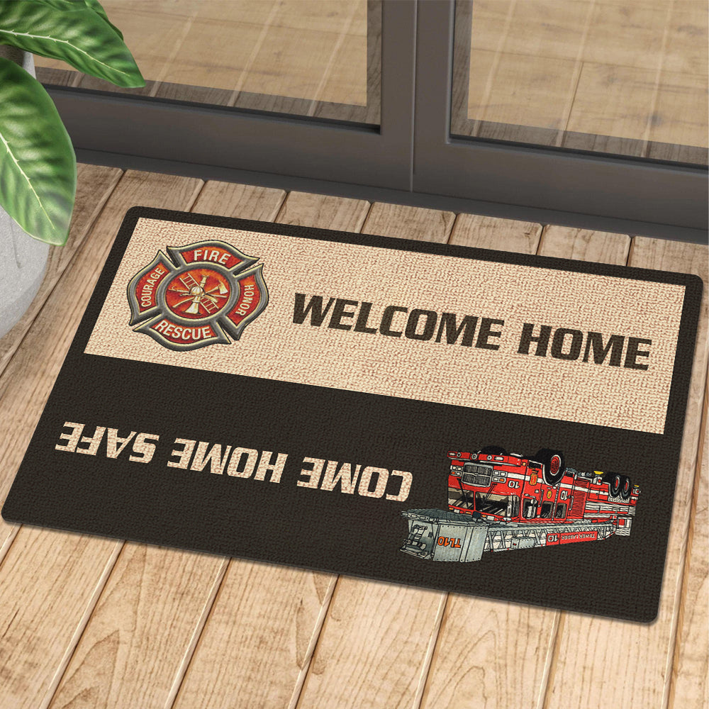 Come Home Safe - Funny Personalized Decorative Mat.