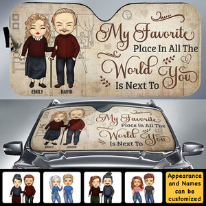 Next To You - Personalized Auto Sunshade - Gift For Couples, Husband Wife