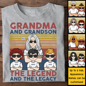 Grandma & Grandson, Legend & Legacy  - Personalized Unisex T-shirt, Hoodie - Gift For Mom, Grandma