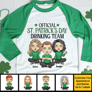 Official St. Patrick's Day Drinking Team - Personalized St. Patrick's Day Unisex Raglan Shirt.
