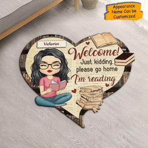 Just A Girl Who Loves Book - Personalized Shaped Decorative Mat - Gift For Book Lovers