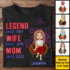 Legend Wife & Mom Since - Gift for Mom - Personalized Unisex T-Shirt, Hoodie