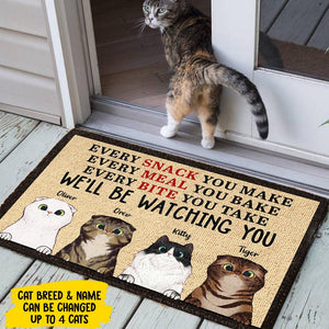Every Bite You Take I'll Be Watching You - Funny Personalized Cat Decorative Mat.
