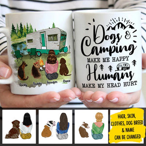 Dogs & Camping Make Me Happy - Personalized Mug.