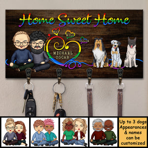 Sweet Home & Our Dogs - Personalized Key Hanger, Key Holder - Gift For Couples, Husband Wife, Pet Lovers
