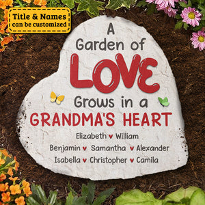 A Garden Of Love - Personalized Garden Stone - Gift For Grandma, Grandparents