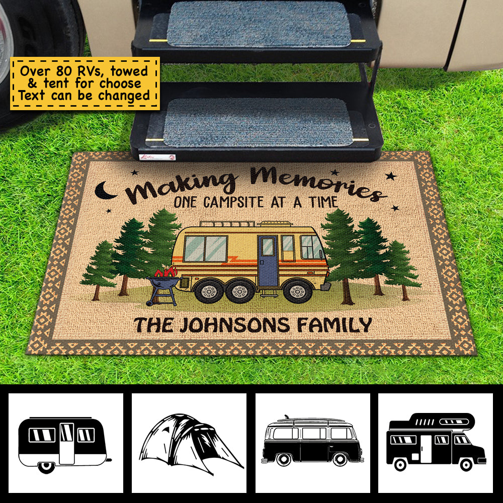 Making Memories At The Campsite - Personalized Decorative Mat