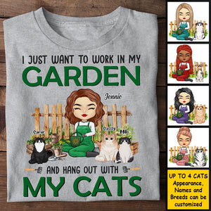 Hang Out With My Cats - Personalized Unisex T-shirt, Hoodie - Gift For Gardening Lovers