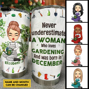 A Woman Who Loves Gardening - Personalized Tumbler - Gift For Gardening Lovers