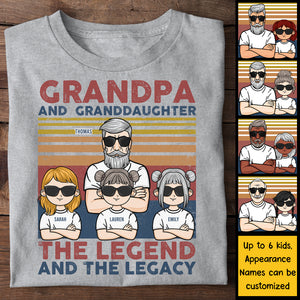 Grandpa & Granddaughter, Legend & Legacy  - Personalized Unisex T-shirt, Hoodie - Gift For Dad, Grandpa